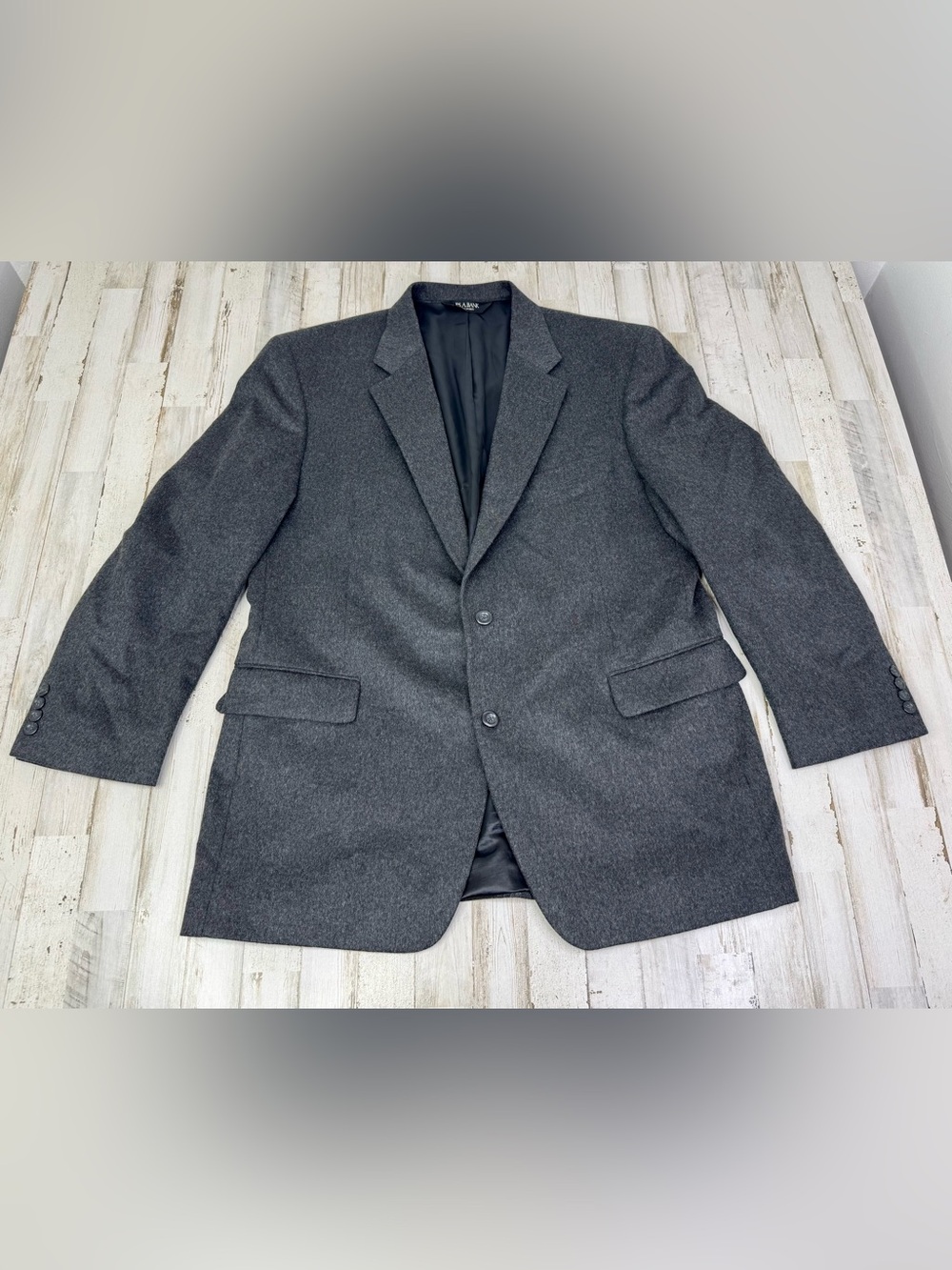 Jos. A. Bank 100% Cashmere 2B Blazer Sport Coat Mens 46R Charcoal Gray